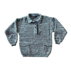 Turbigo Men's Black and White Grandpa Sweater - Size L